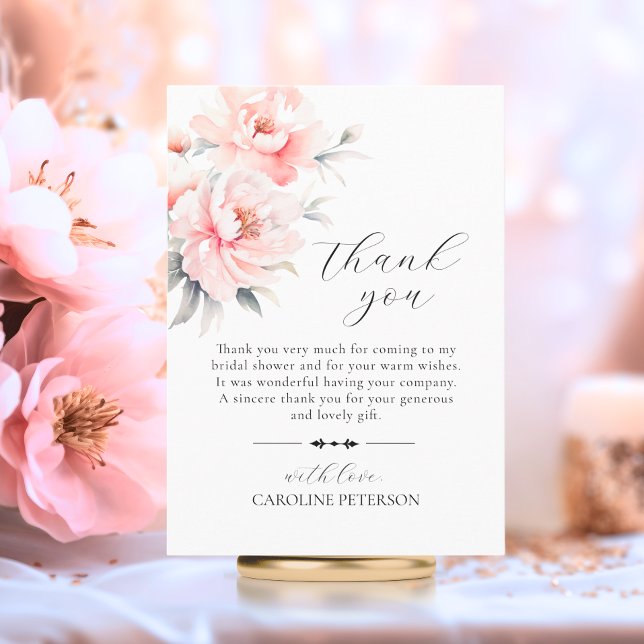 THANK YOU BRIDAL SHOWER BLUSH PINK PEONIES (THANK YOU BRIDAL SHOWER BLUSH PINK PEONIES)
