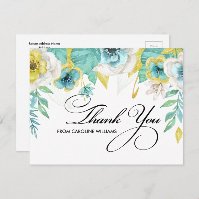 Thank You Bridal Shower Custom Postcards (Front/Back)