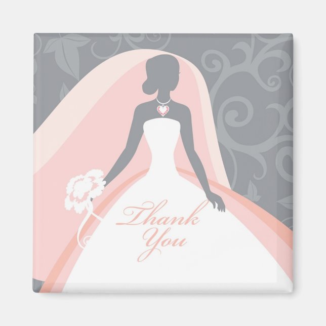 Thank You Bridal Shower Favours Magnets (Front)