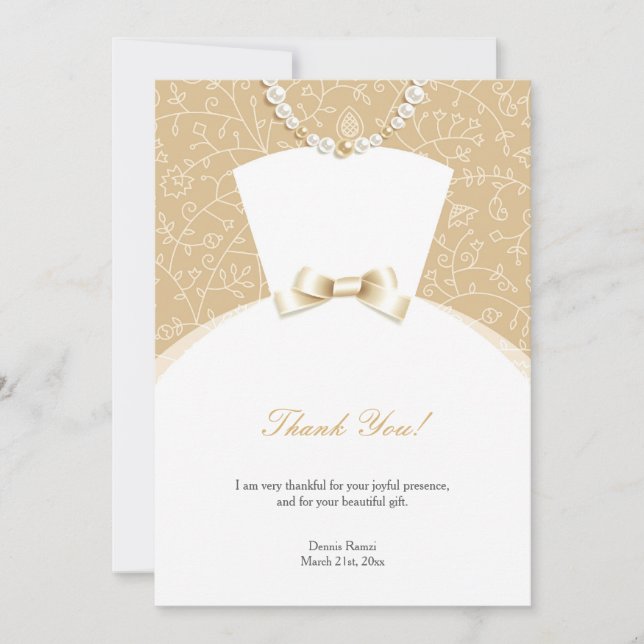 Thank You Bridal Shower Flat Card (Front)
