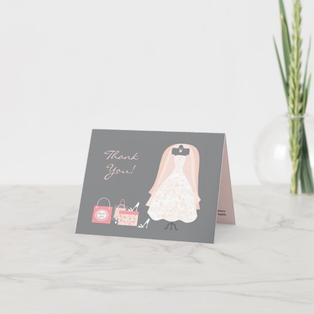 Thank You Bridal Shower Folded Card (Front)