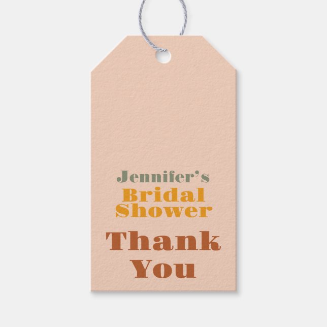 Thank you Bridal Shower Gift Tags (Front)