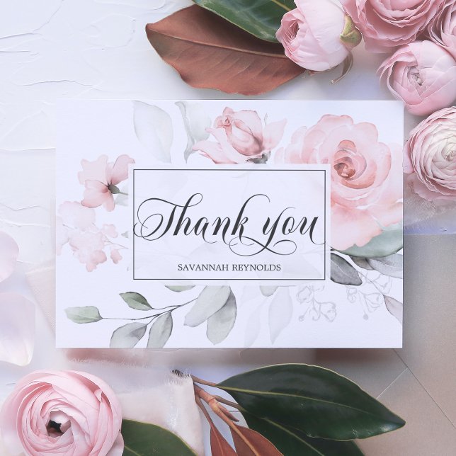 THANK YOU BRIDAL SHOWER PINK FLORAL ROSES (Creator Uploaded)