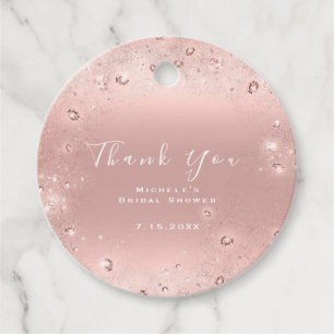 Thank You Bridal Shower Sweet 16th Ombre Blush Favour Tags