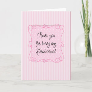 thank you bridesmaid card