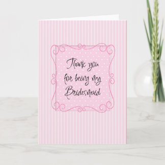 thank you bridesmaid card