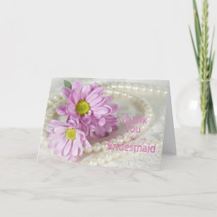 Thank you bridesmaid card with daisies