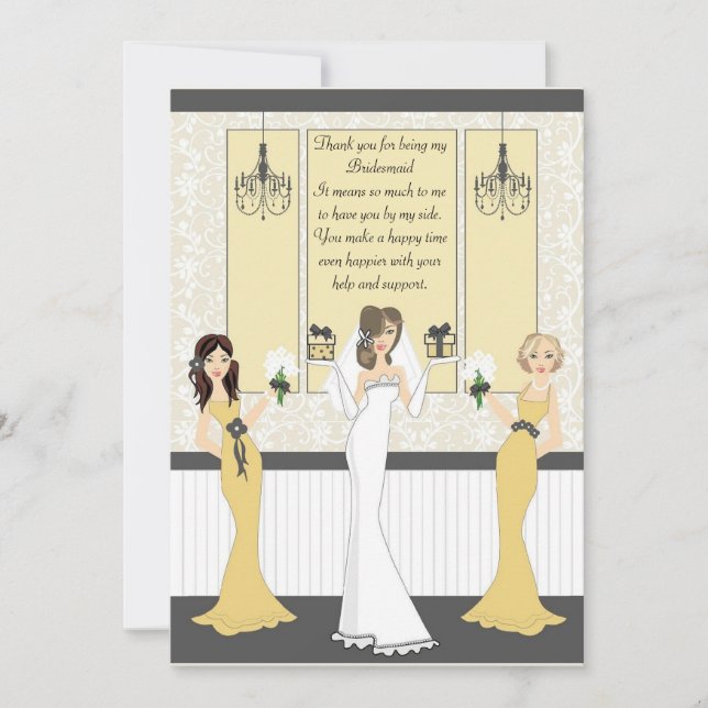 Thank you Bridesmaid Invitation (Front)
