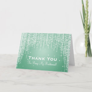 Thank You Bridesmaid Night Dazzle Mint Green