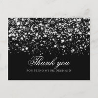 Thank You Bridesmaid Silver Midnight Glam