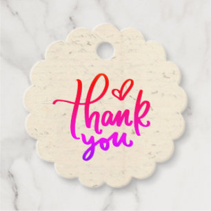 Thank You Bright Gradient Text Document Backdrop Favour Tags