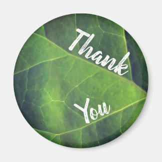 Thank You Bright Green Leaf Appreciation Magnet