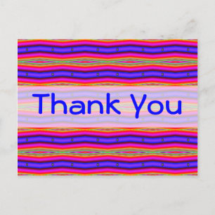 Thank You bright pink blue Postcard