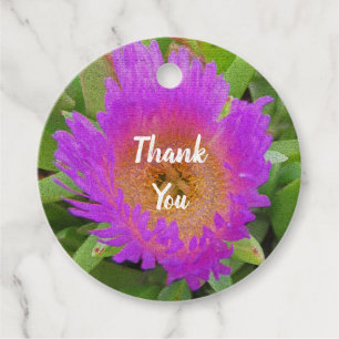 Thank You Bright Purple Flower Photo Apprecation Favour Tags