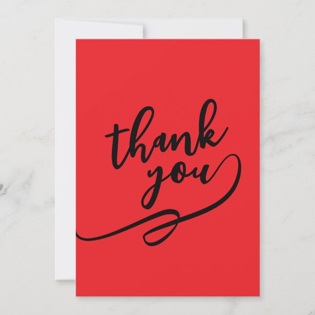 Thank You Bright Red Classical Unique Simple (Front)
