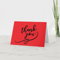 Thank You Bright Red Classical Unique Simple