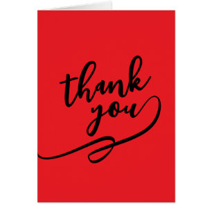 Thank You Bright Red Classical Unique Simple Card