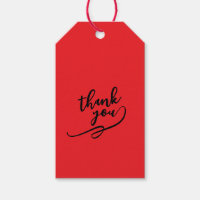 Thank You Bright Red Classical Unique Simple