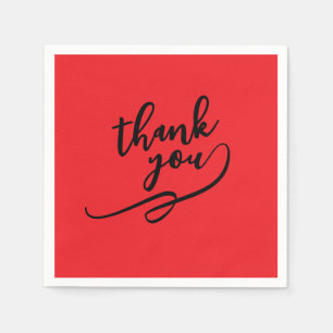 Thank You Bright Red Classical Unique Simple Napkin