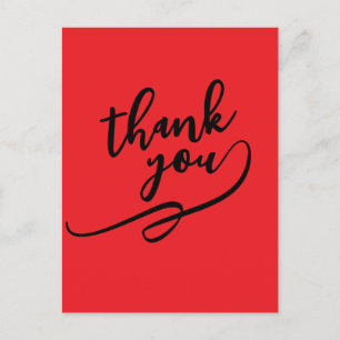 Thank You Bright Red Classical Unique Simple Postcard