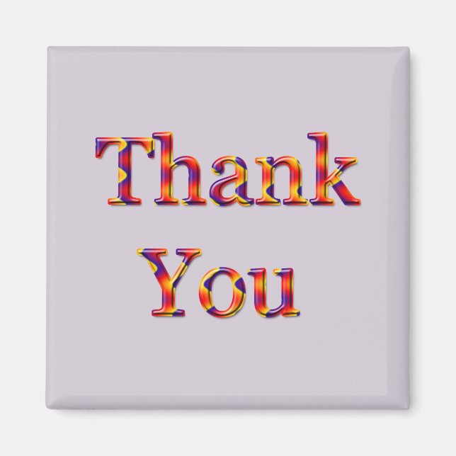 Thank You Bright Vivid Colour Tie-Dye Pattern Magnet (Front)