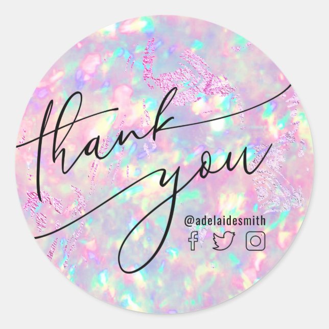 thank you brilliant opal classic round sticker (Front)