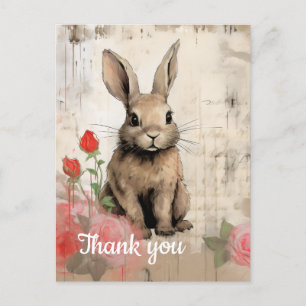 Thank you brown bunny 16 postcard