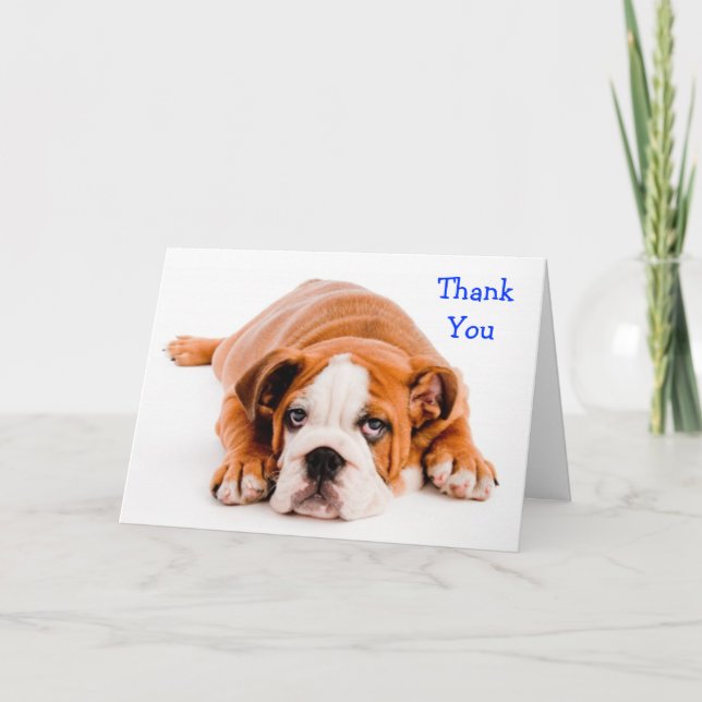 Thank You Bulldog Greeting Card - Kindness Verse (Front)