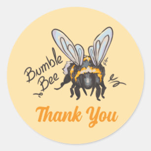 Thank You Bumble Bee Classic Round Sticker