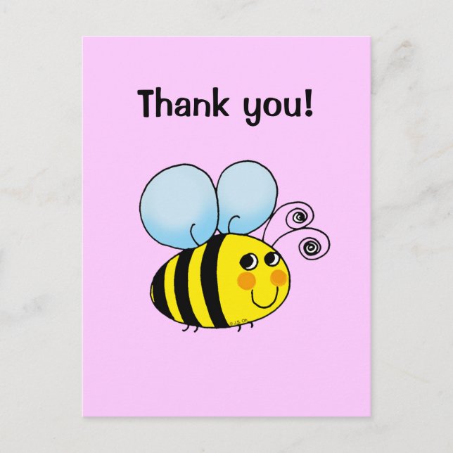 Thank you! (bumble bee) postcard (Front)