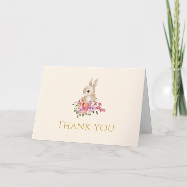 Thank You Bunny 1st Birthday Card (Front)