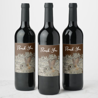 Thank You Bunny Photo Gender Neutral Appreciation Wine Label