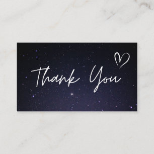 Thank You Burgundy Night Sky Cosmic Galaxy Trendy Business Card