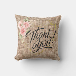 Thank you Burlap print Cushion