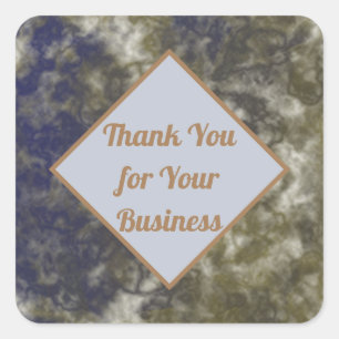 Thank You Business Blue Gold Customer Appreciation Square Sticker