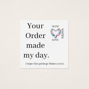 Thank You Business Card – Made With Love