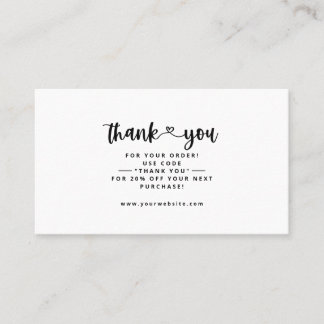 Thank You Business Cards Thank You Insert Cards
