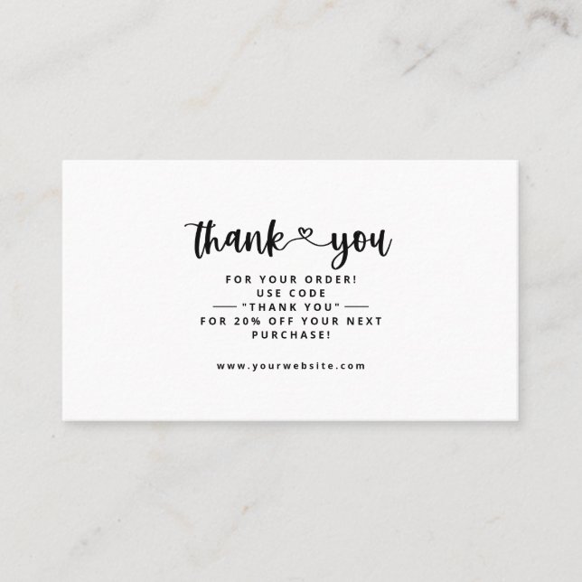 Thank You Business Cards Thank You Insert Cards (Front)