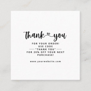 Thank You Business Cards Thank You Insert Cards