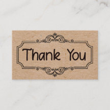 Thank You Business Cards with Kraft color