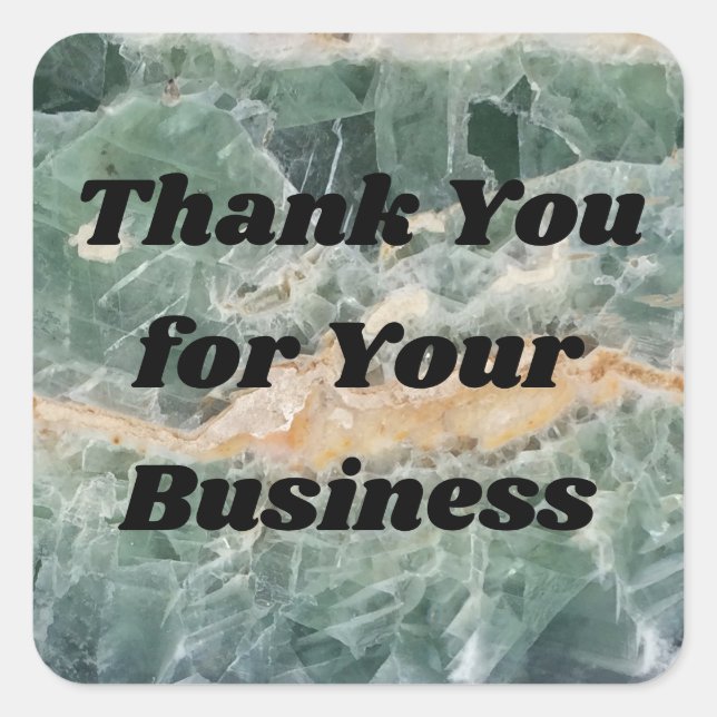 Thank You Business Fluorite Gem Photo Appreciation Square Sticker (Front)