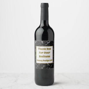 Thank You Business Gold and Black Professional Wine Label