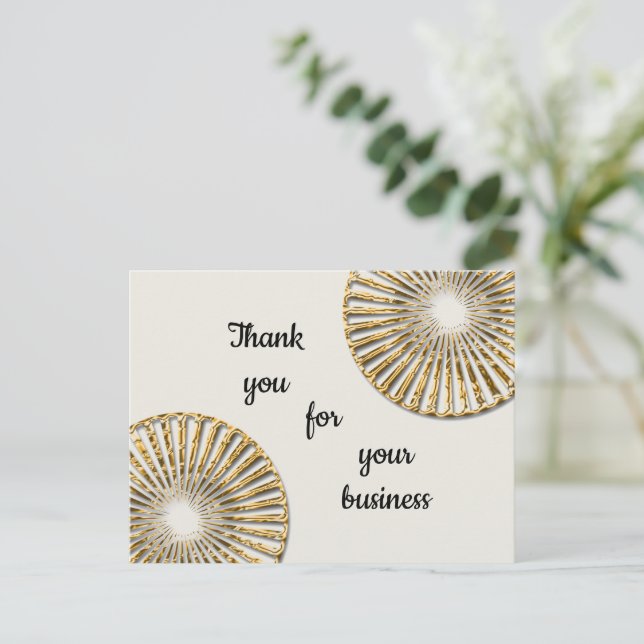 Thank You Business Gold Circles Customer Thanks Postcard (Standing Front)