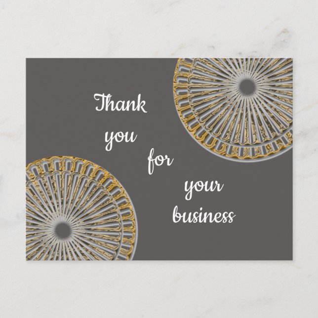 Thank You Business Gold Silver Client Appreciation Postcard (Front)