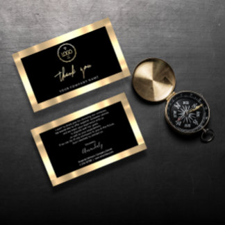 Thank You Business Insert Logo Gold Black
