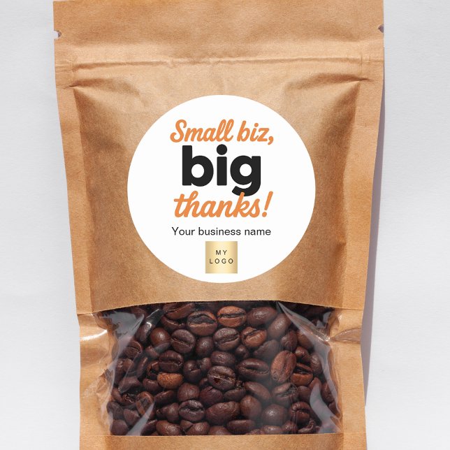 Thank you business logo classic round sticker (Creator Uploaded)