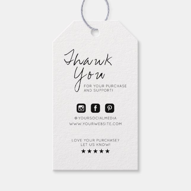 Thank You Business Logo Label Hang Tag (Front)