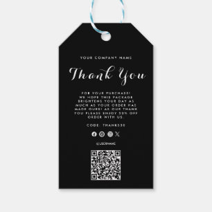 Thank You Business Logo QR Code Label Hang Tag
