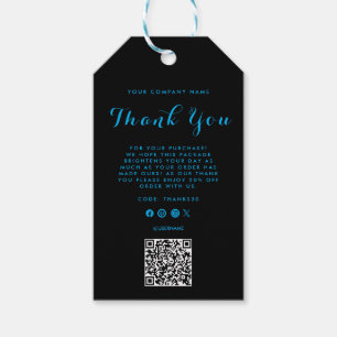 Thank You Business Logo  QR Code Label Hang Tag