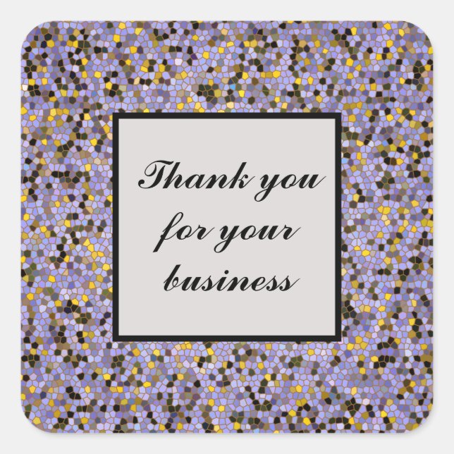 Thank You Business Mosaic Customer Appreciation Square Sticker (Front)